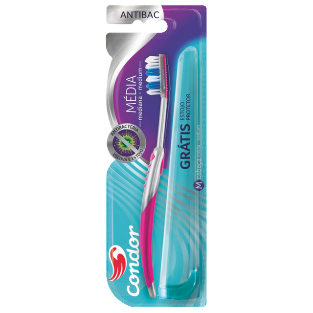 imagem de ESCOVA DENTAL CONDOR ANTIBAC/MAXIL C/1UN