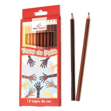 imagem de LAPIS DE COR WIN PAPER TONS DE PELE GDE C/12