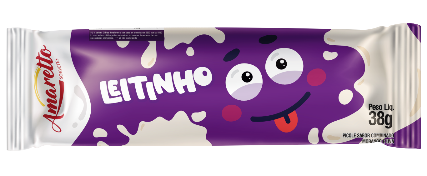 imagem de PICOLE AMARETTO KIDS LEITINHO 38G
