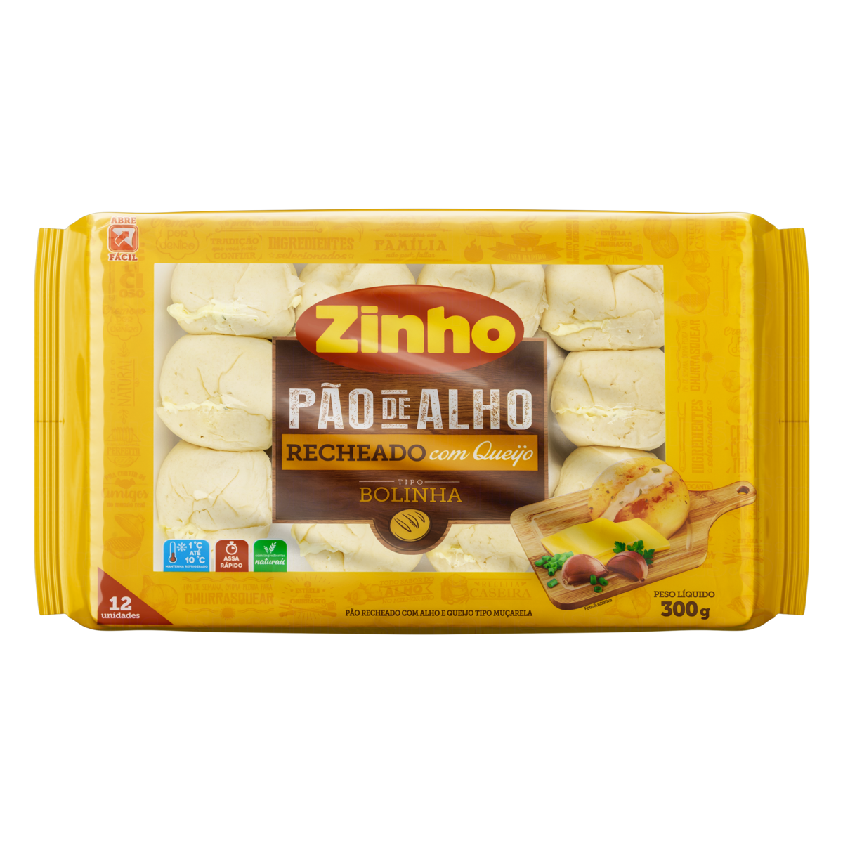 imagem de PAO DE ALHO ZINHO 300G BOLINHA C/ QUEIJO