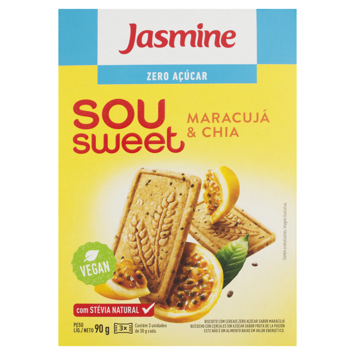 imagem de BISC VEG JASMINE SOU SWEET 75G MARACUJA ZERO ACU