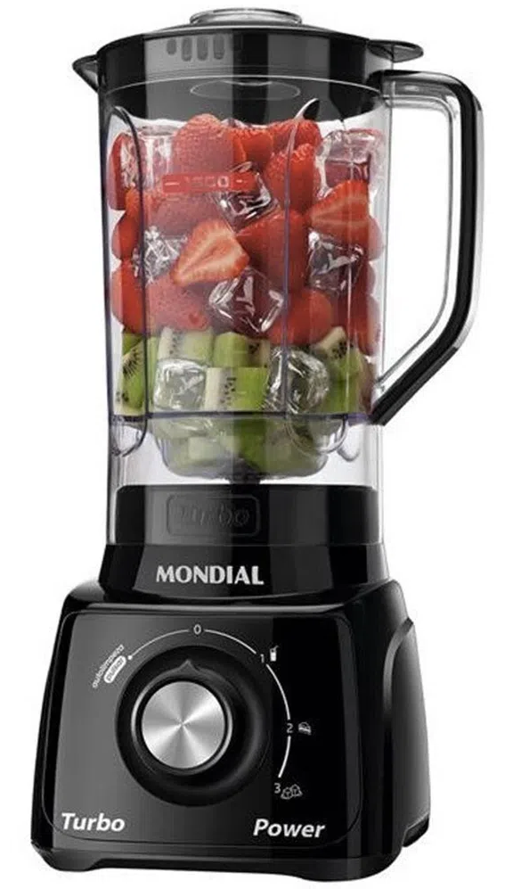 imagem de LIQUIDIFICADOR MONDIAL TURBO POWER PTO 110V