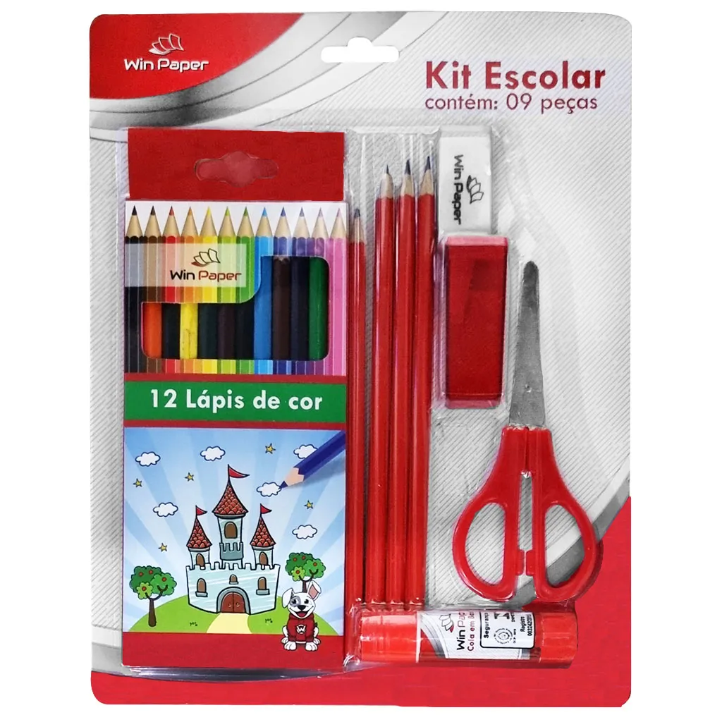 imagem de KIT ESCOLAR WIN PAPER C/9 PECAS