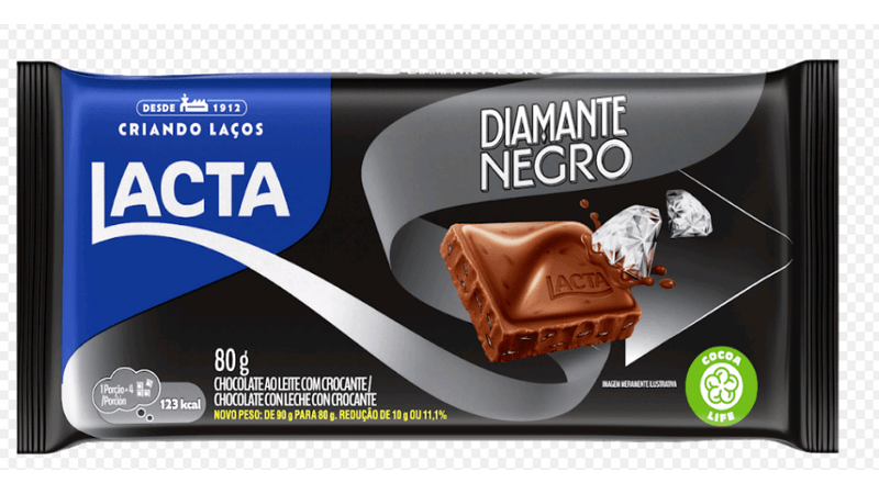 imagem de CHOC BARRA LACTA 80G DIAMANTE NEGRO