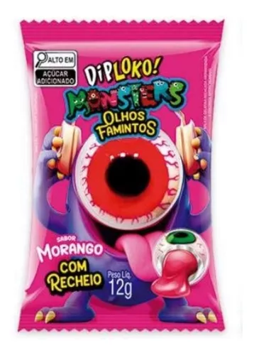 imagem de DIPLOKO  MONSTERS OLHOS FAMINTOS 12G RECH MORANGO