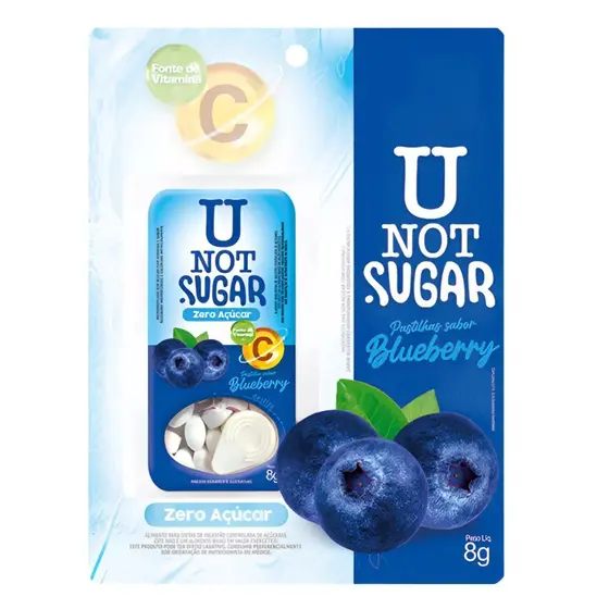 imagem de PASTILHA U NOT SUGAR BLUEBERRY 8GR