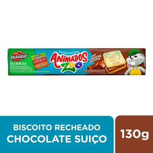 imagem de BISC RICHESTER ZOO RECH 130G CHOCOLATE