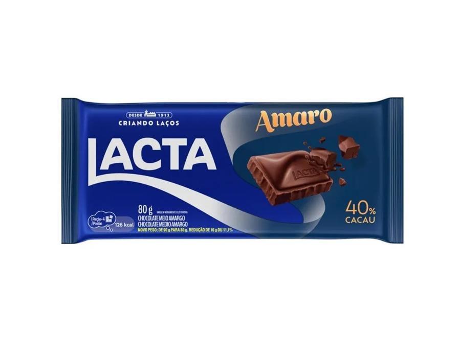 imagem de CHOC BARRA LACTA 80G AMARO 40% CACAU