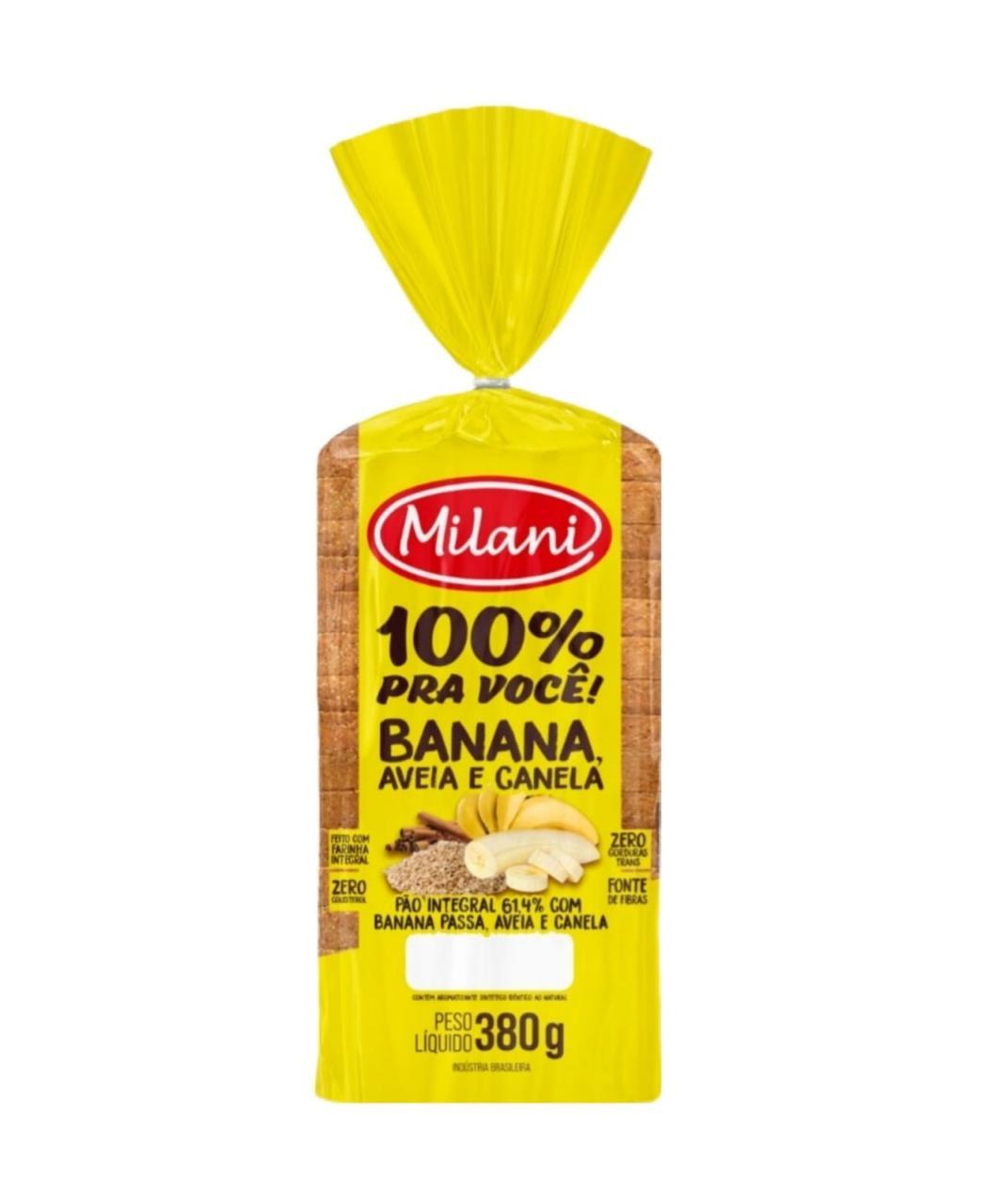 imagem de PAO MILANI FORMA 380G INTEG BANANA AVEIA E CANELA