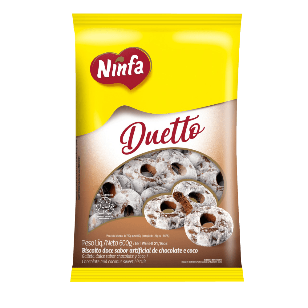 imagem de BISC NINFA 600G DUETTO CHOC COCO