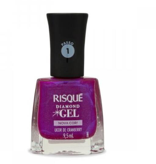 imagem de ESMALTE RISQUE DIAMOND GEL 9,5ML LICOR CRANBERRY