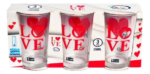 imagem de JOGO COPO SEU LAR LOVE 250ML C/3UN