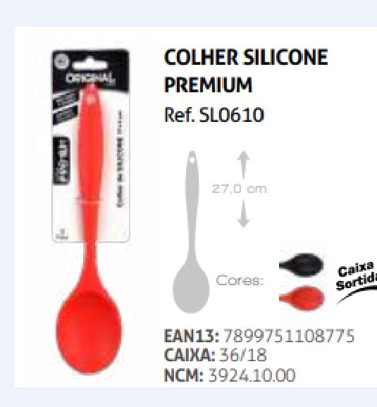 imagem de COLHER SILICONE PRETA 27,6CM