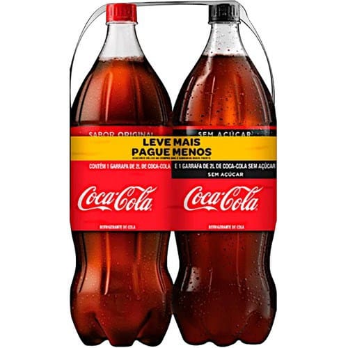 imagem de REFRI COCA 2L + COCA COLA ZERO 2L