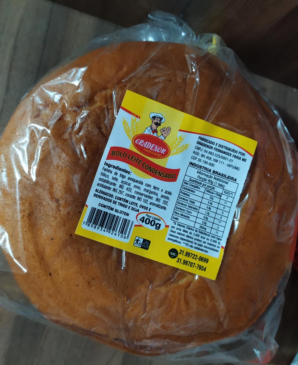 imagem de BOLO GRADENOR 400G LEITE COND