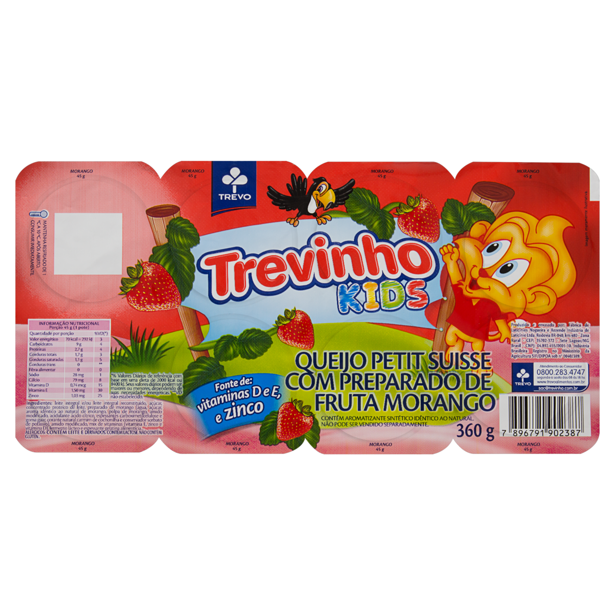 imagem de PETIT SUISSE TREVINHO KIDS 320G MORANGO