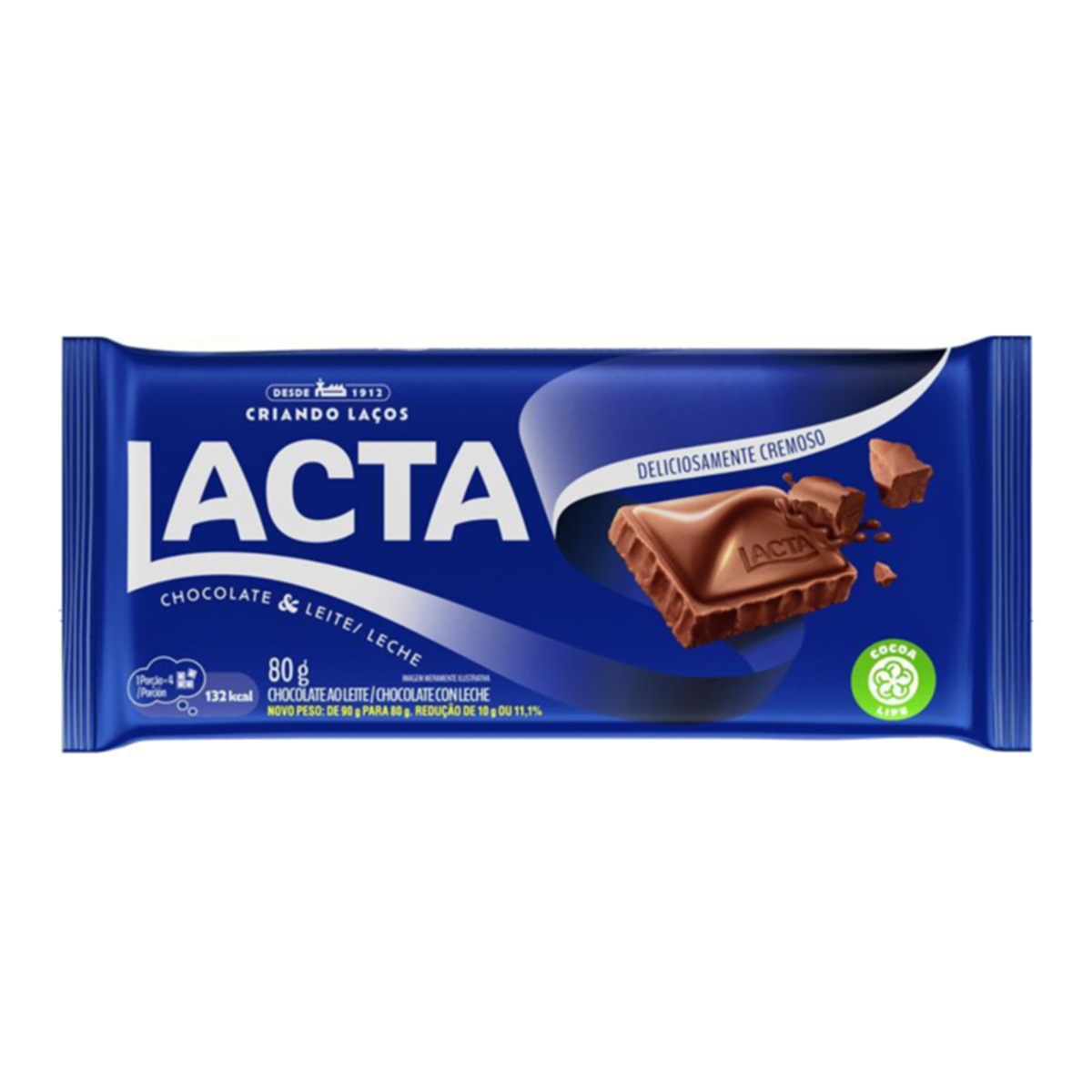 imagem de CHOC BARRA LACTA  80G AO LEITE