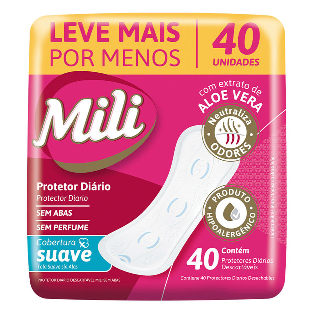 imagem de PROTETOR DIARIO MILI C 40 S/ PERFUME