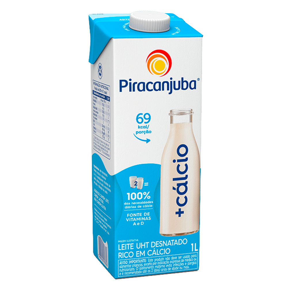 imagem de LEITE UHT PIRACANJUBA 1L DESNATADO+CALCIO
