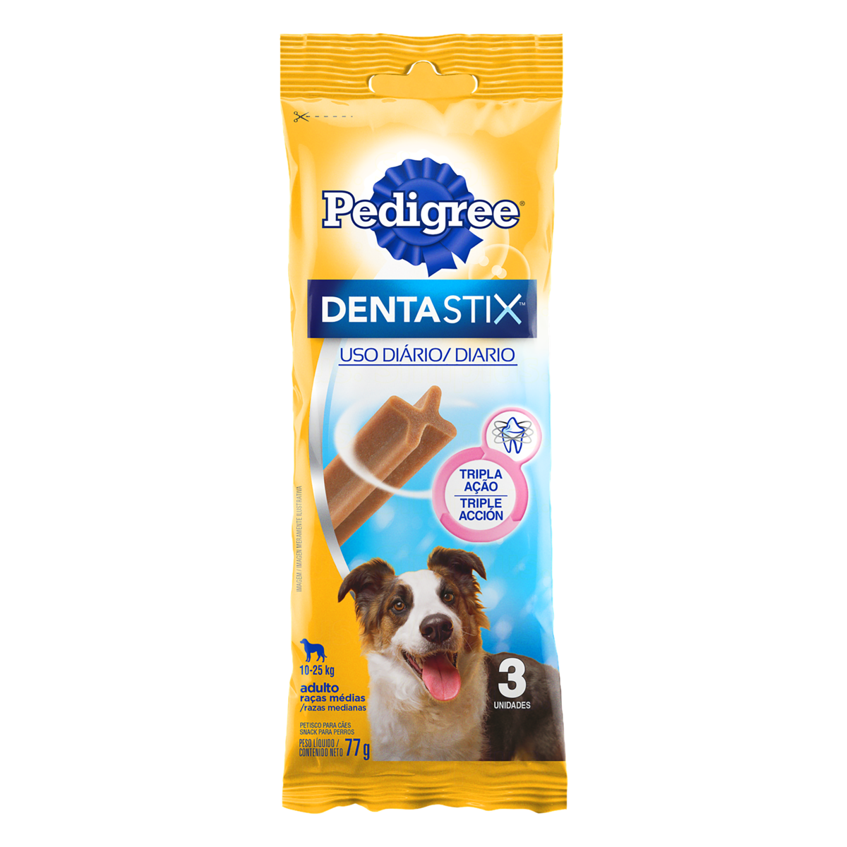 imagem de PEDIGREE PETISCO DENTASTIX 77G C/ 3 RACAS MEDIAS