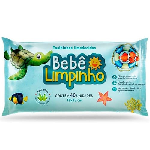 imagem de TOALHA UMED BEBE LIMPINHO C/45UN