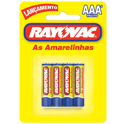 imagem de PILHA RAYOVAC AMARELINHAS PALITO AAA C/4UN