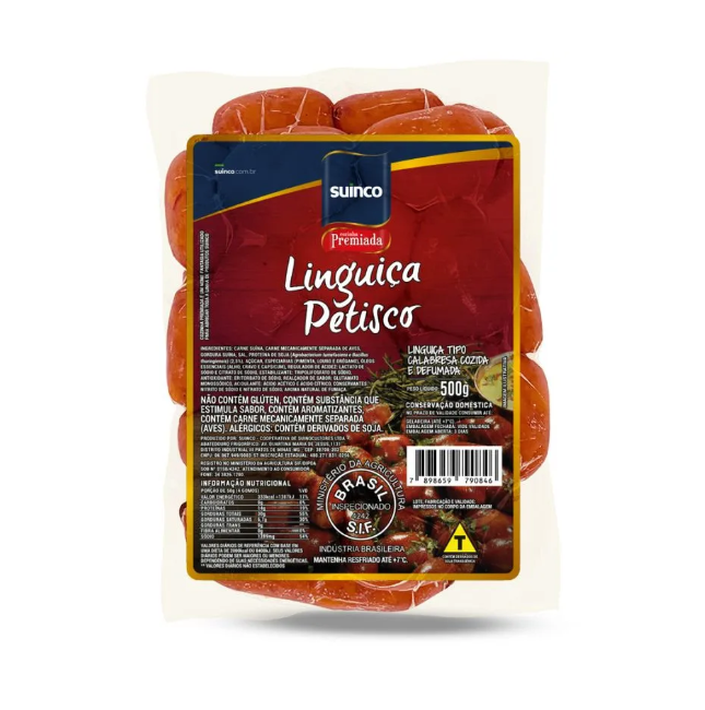 imagem de LINGUICA PETISCO CALABRESA 500G SUINCO