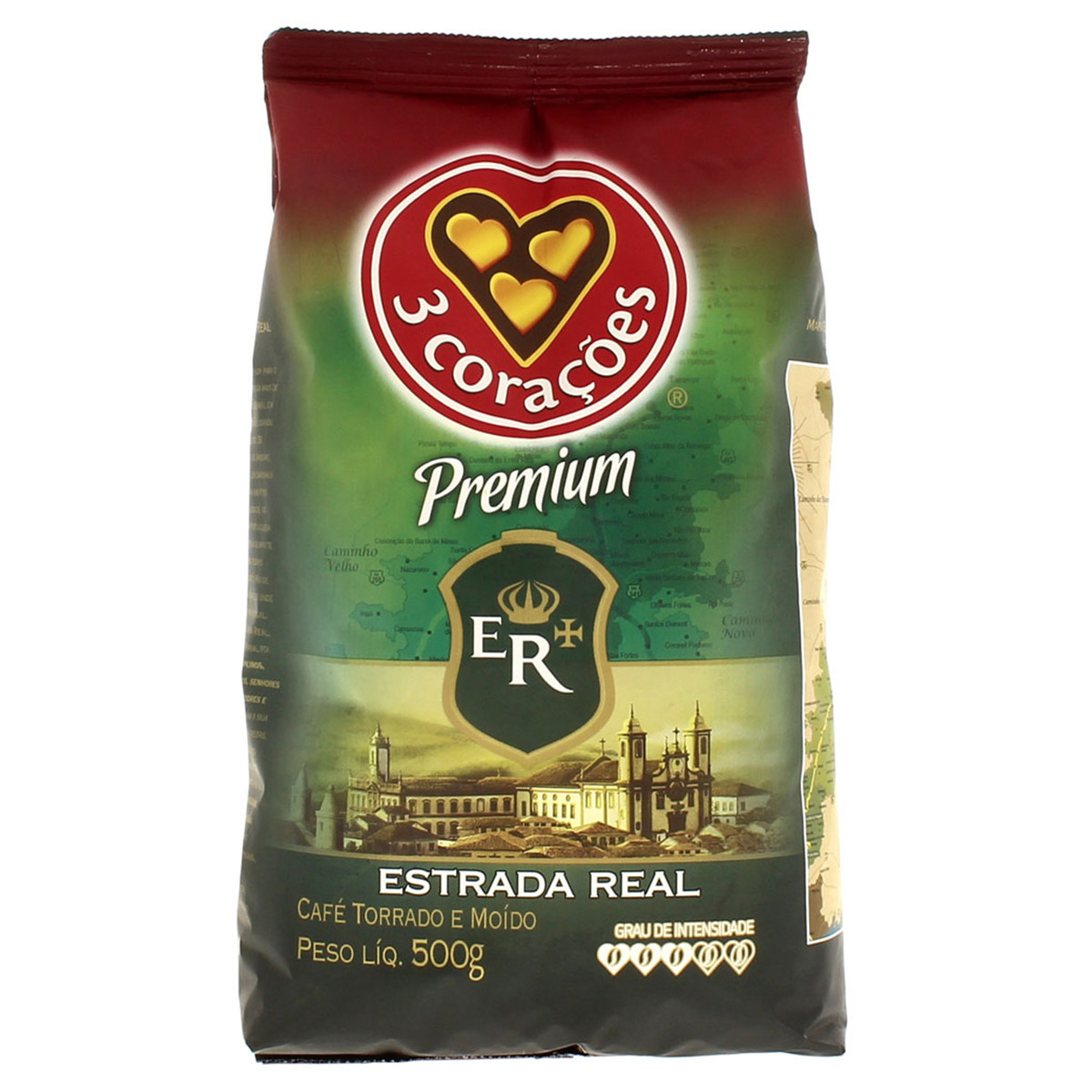 imagem de PO DE CAFE 3 CORACOES 500G ESTR REAL PREMIUM