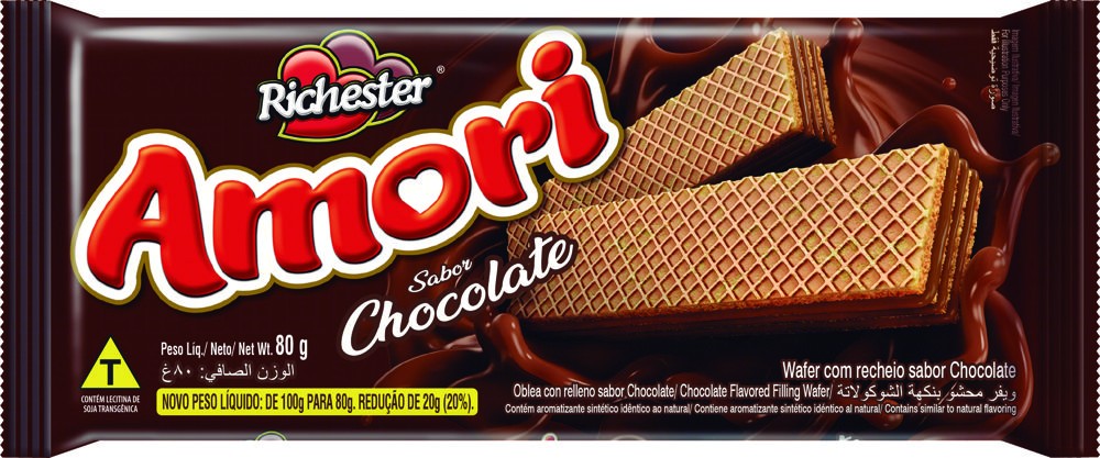 imagem de WAFER RICHESTER AMORI 80G CHOCOLATE