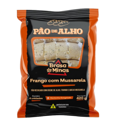imagem de PAO DE ALHO BRASA DE MINAS 420G FRANGO C/MUSSARELA