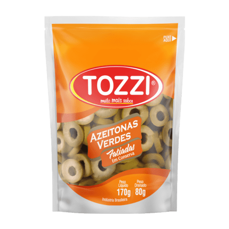 imagem de AZEITONAS VERDE TOZZI 80G FATIADA SACHE