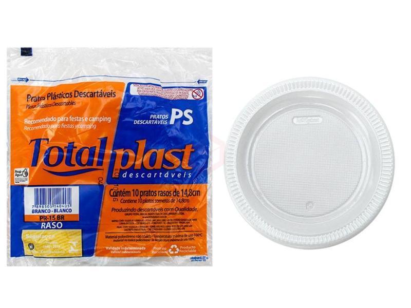 imagem de PRATO DESC TOTALPLAST C/10 21CM RASO