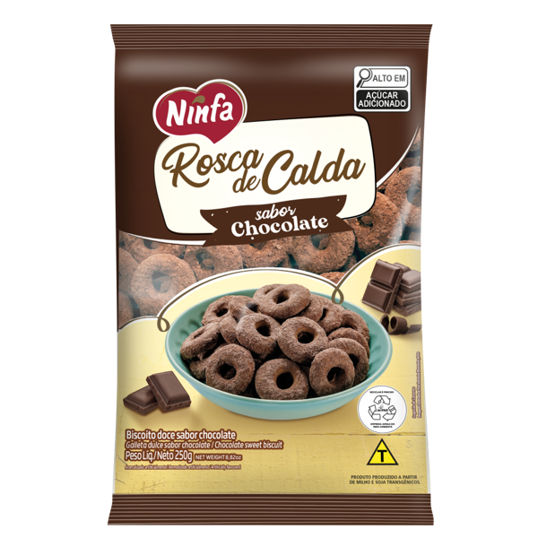 imagem de BISC NINFA 250G ROSCA CALDA CHOC