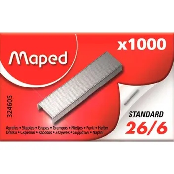 imagem de GRAMPOS MAPED 26/6 BRANCO CX C/1000