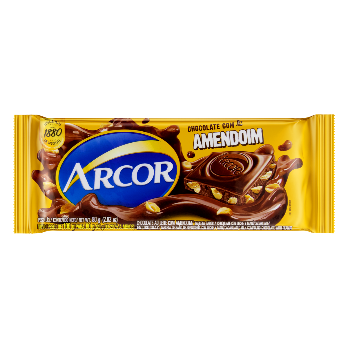 imagem de CHOC BARRA ARCOR 80G AMENDOIM