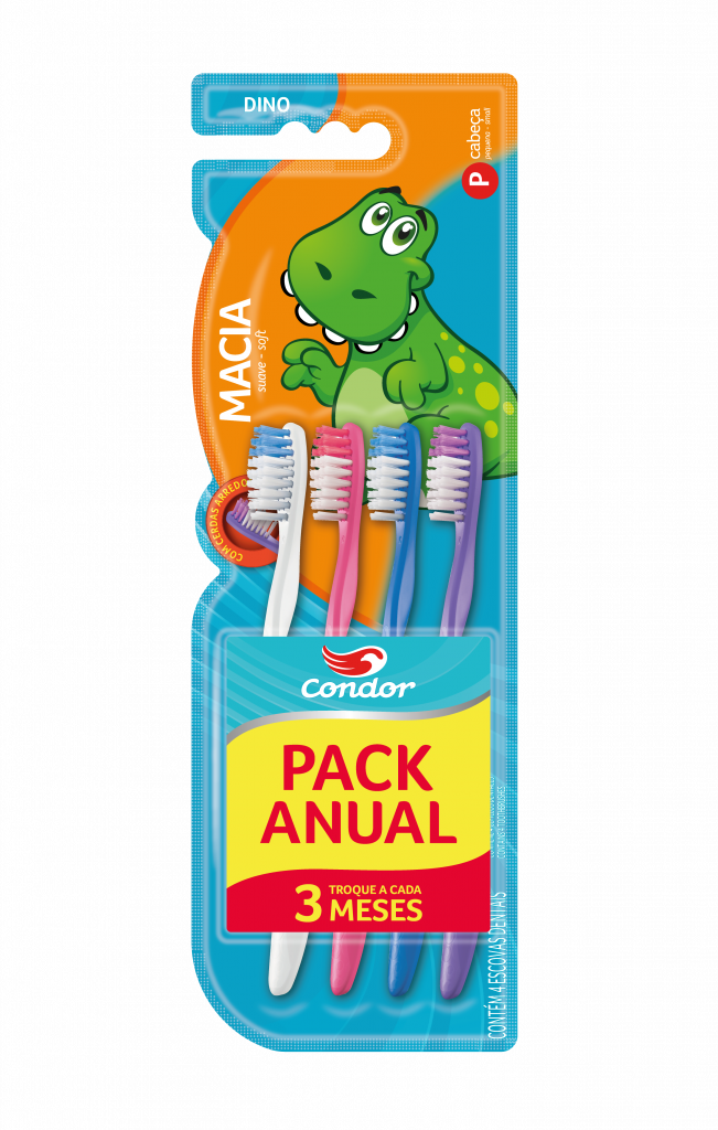 imagem de ESCOVA DENTAL CONDOR DINO LV4PG3 MACIA