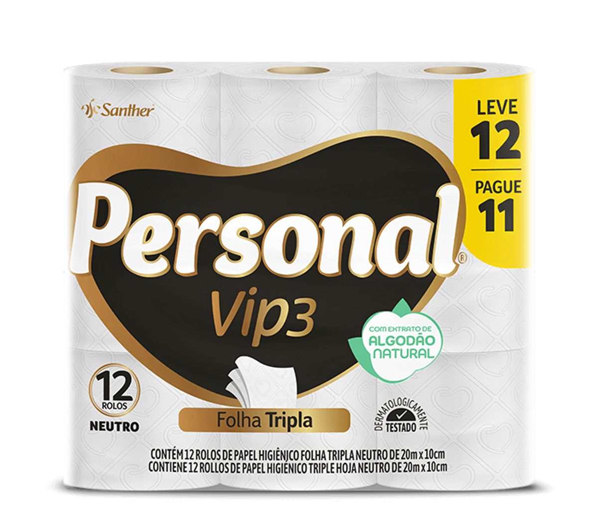 imagem de PAPEL HIG PERSONAL VIP 20MT NEUTRO C 12 FL TRIPLA