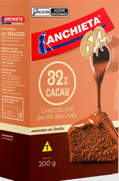 imagem de CHOC PO SOLUVEL 32% CACAU ANCHIETA 200G