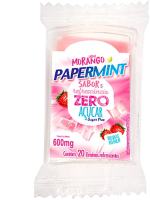 imagem de LAMINA BUCAL PAPERMINT 600MG MORANGO ZERO ACUCAR