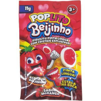 imagem de PIRULITO POPLITO 11G BEIJINHO PINTA LINGUA MORANGO