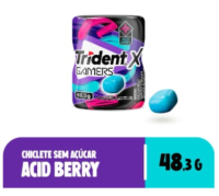 imagem de GOMA TRIDENT X GAMERS 48,3G ACID BERRY S/ACUC