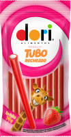 imagem de BALA DORI TUBO RECHEADO ACIDO 70G MORANGO